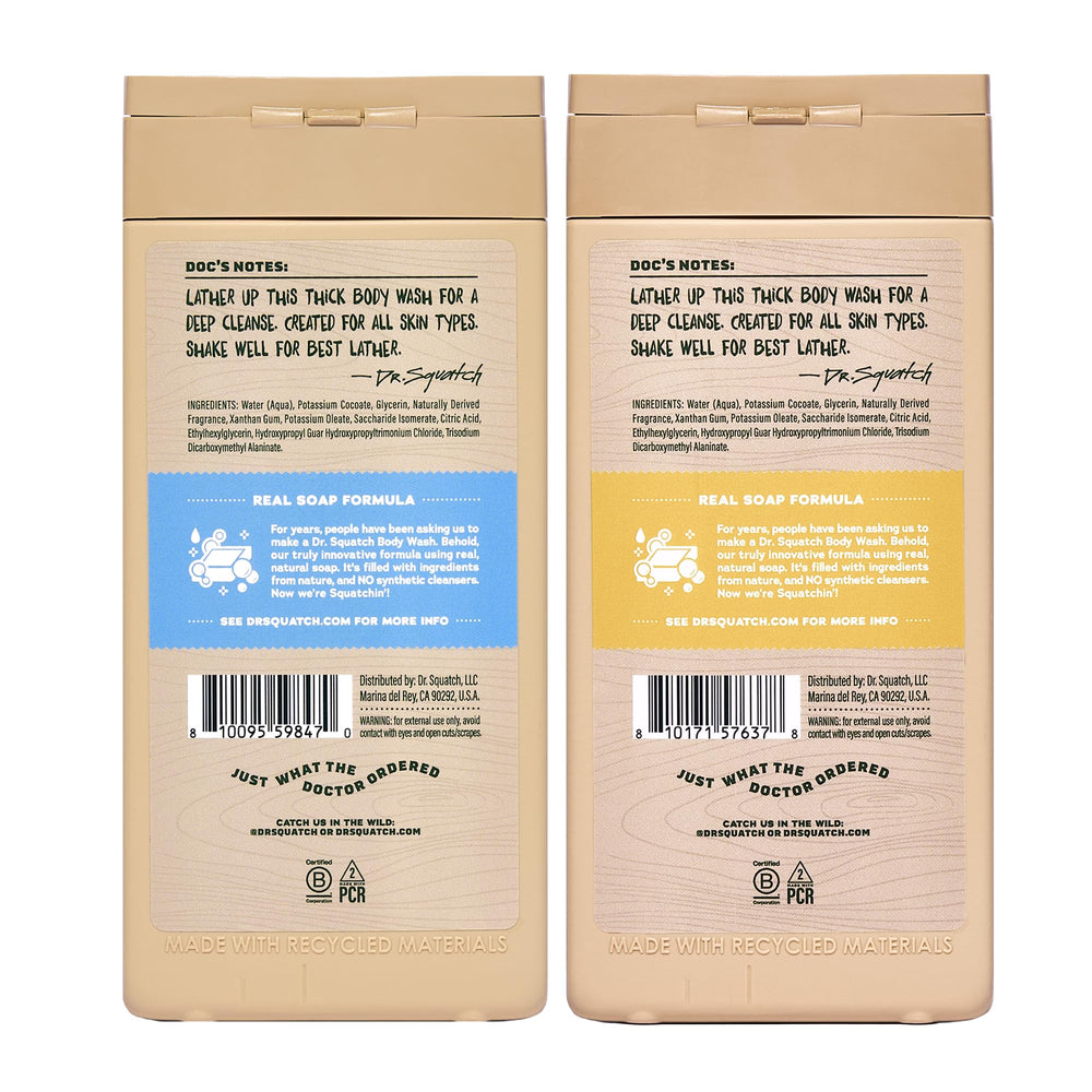 Dr. Squatch 2-pack packaging showing Coastal Mist and Summer Citrus.
