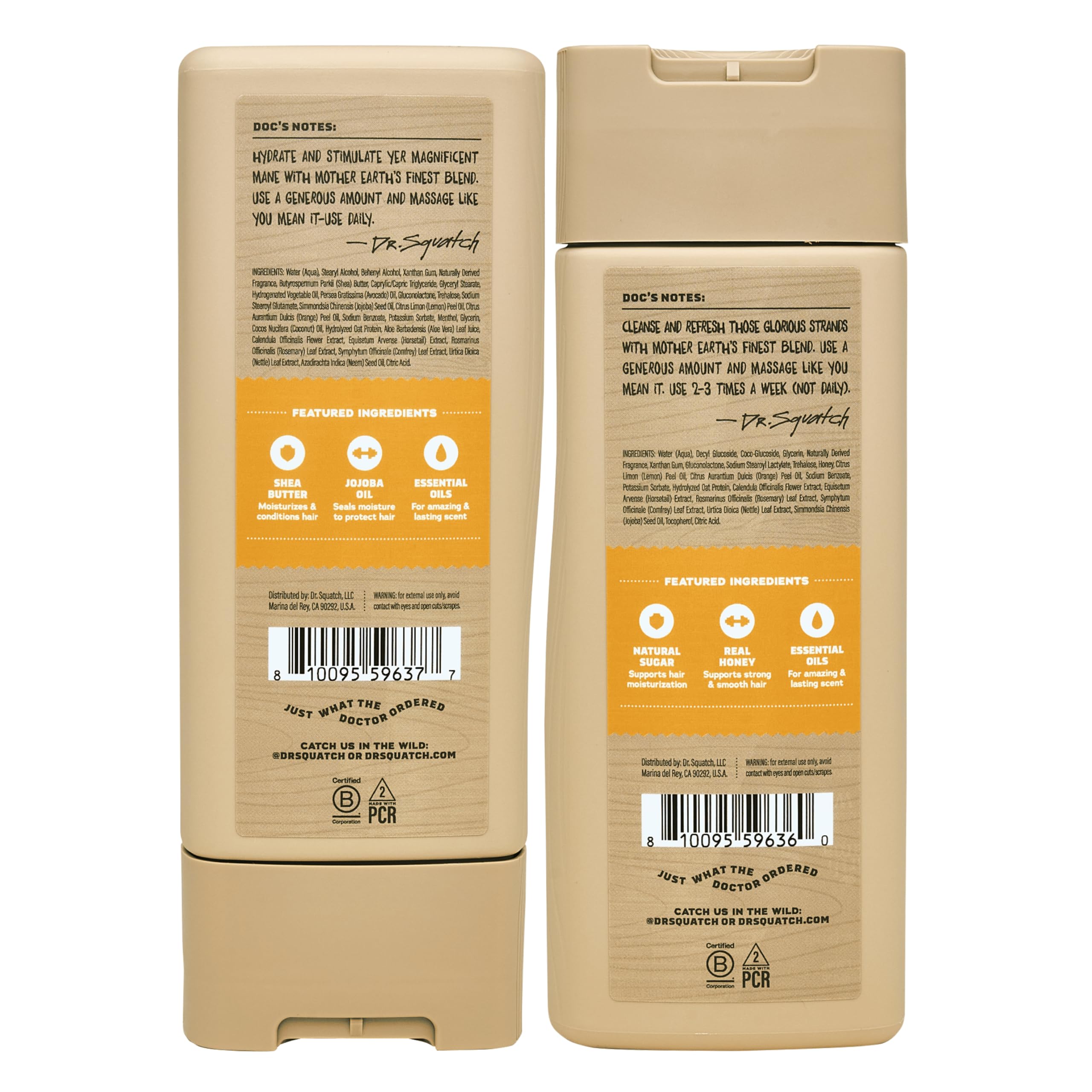 Dr. Squatch 2-pack packaging showcases the natural hair care set