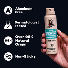 Dr. Squatch aluminum-free deodorant label signaling skin-friendly protection