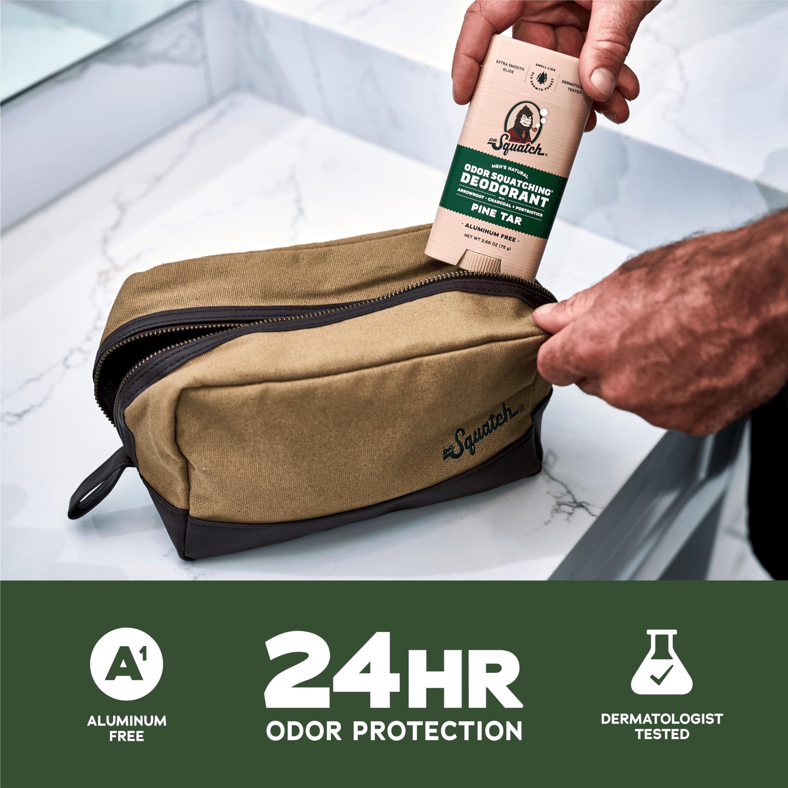 Dr. Squatch aluminum-free formula supports gentle daily use.