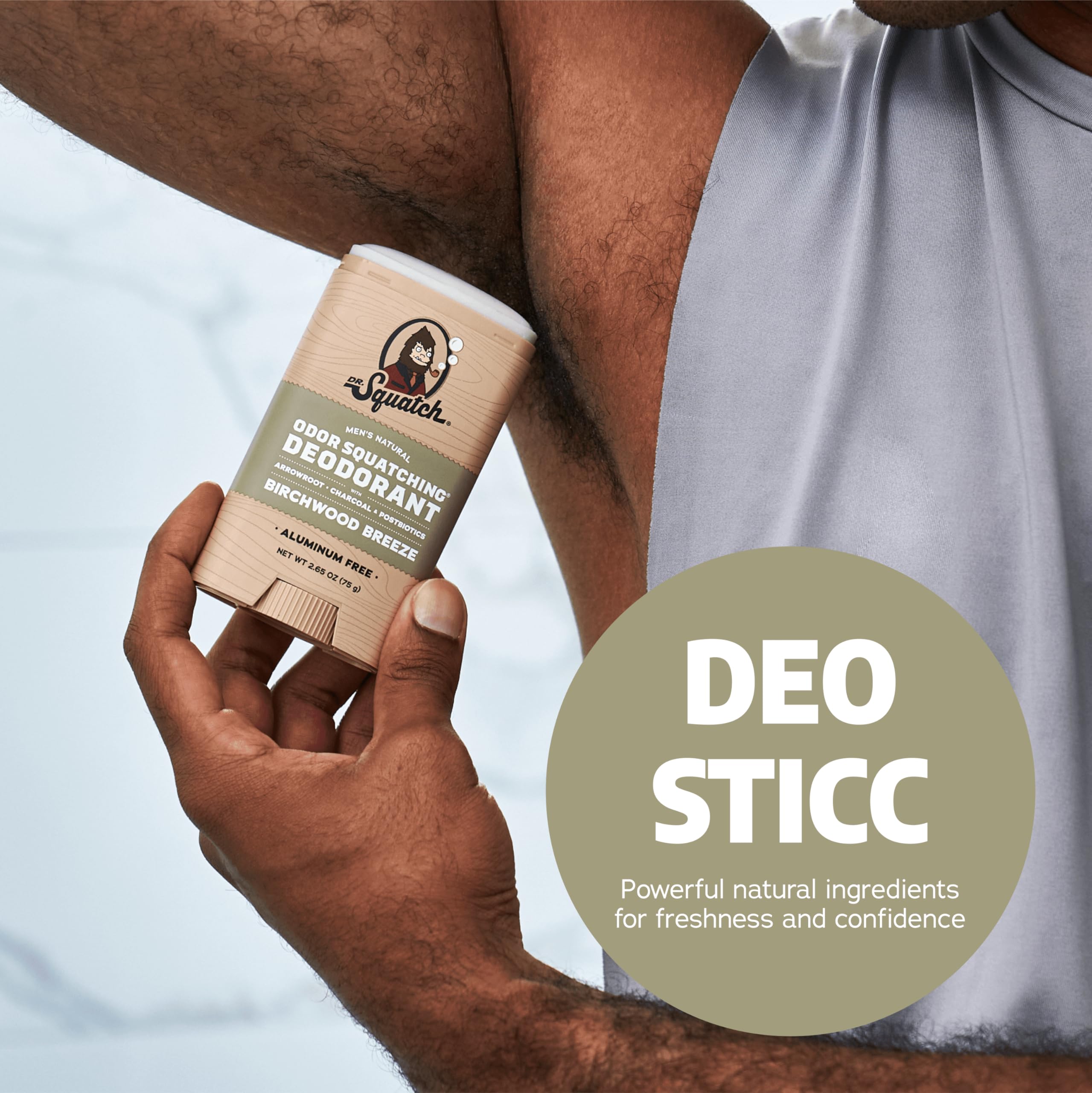 Textured surface of aluminum-free Dr. Squatch deodorant showcasing a clean glide.