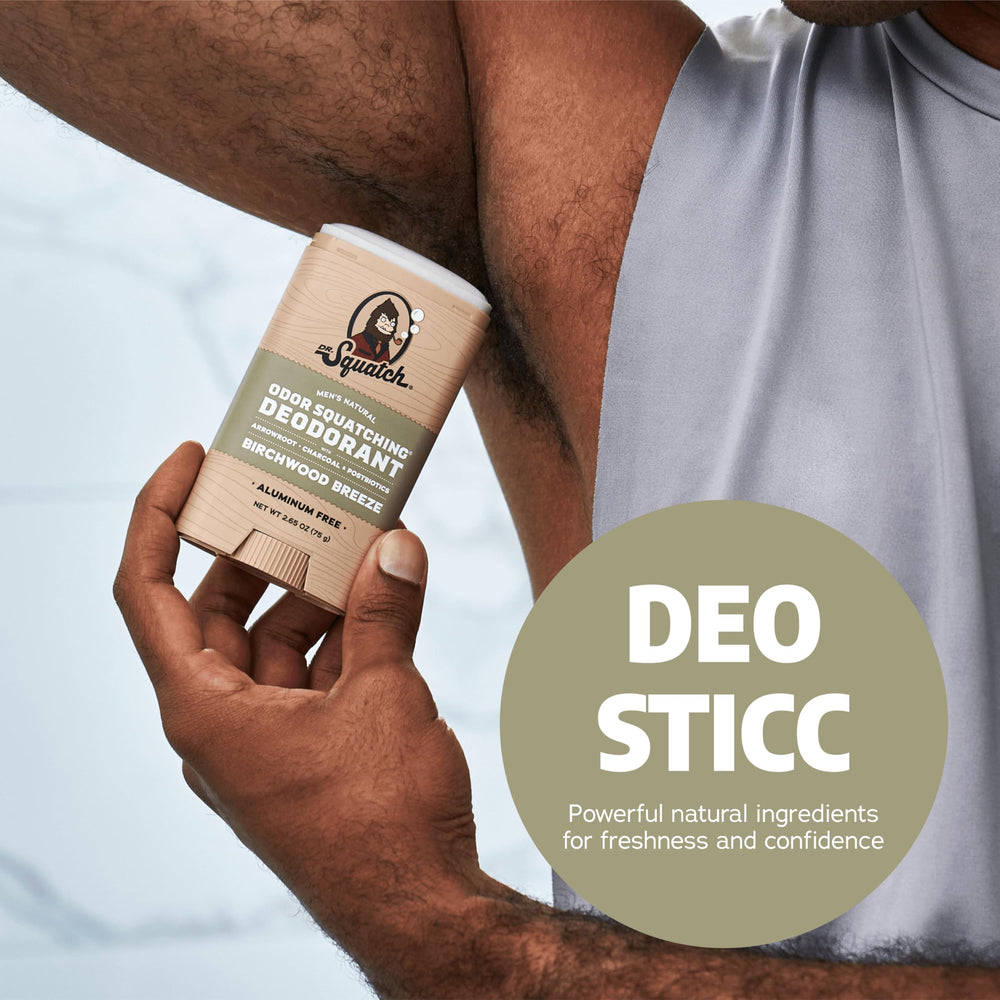 Textured surface of aluminum-free Dr. Squatch deodorant showcasing a clean glide.