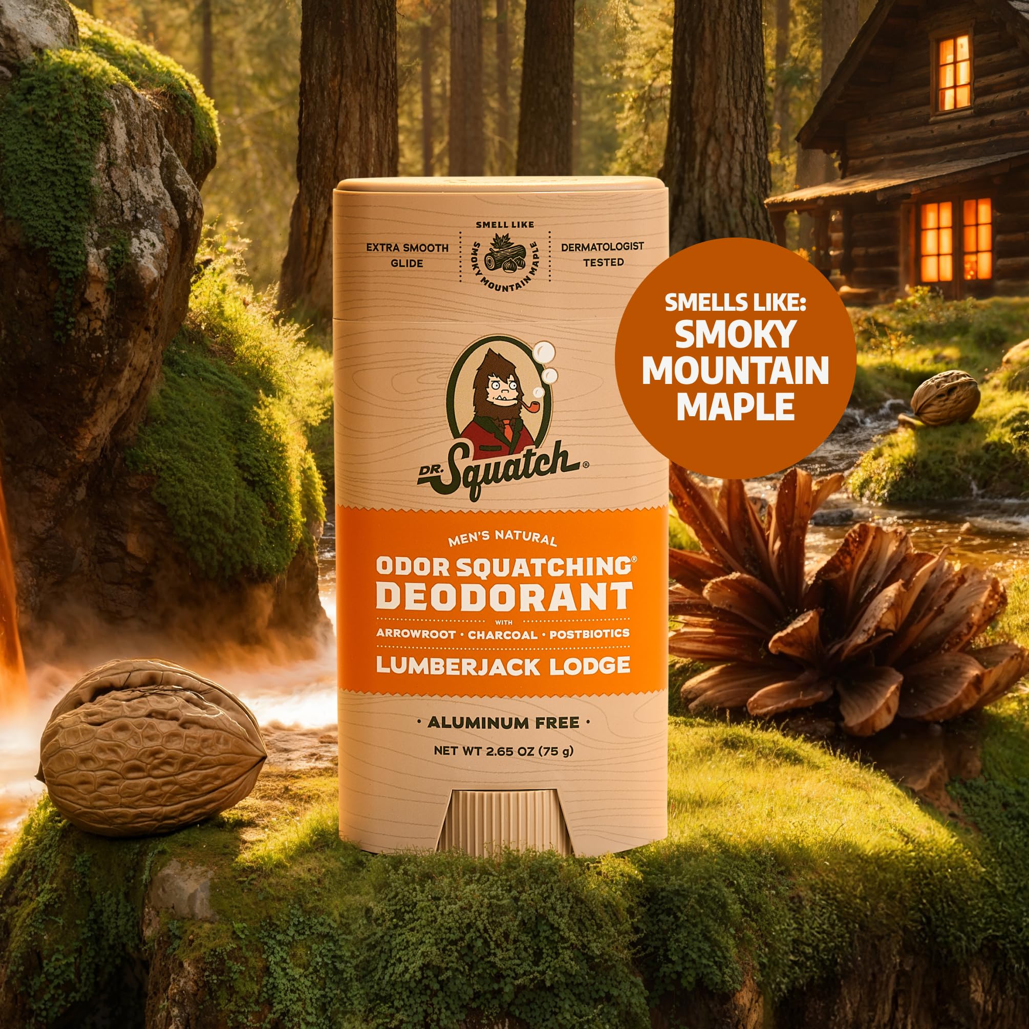Dr. Squatch arrowroot powder visual for gentle moisture management.