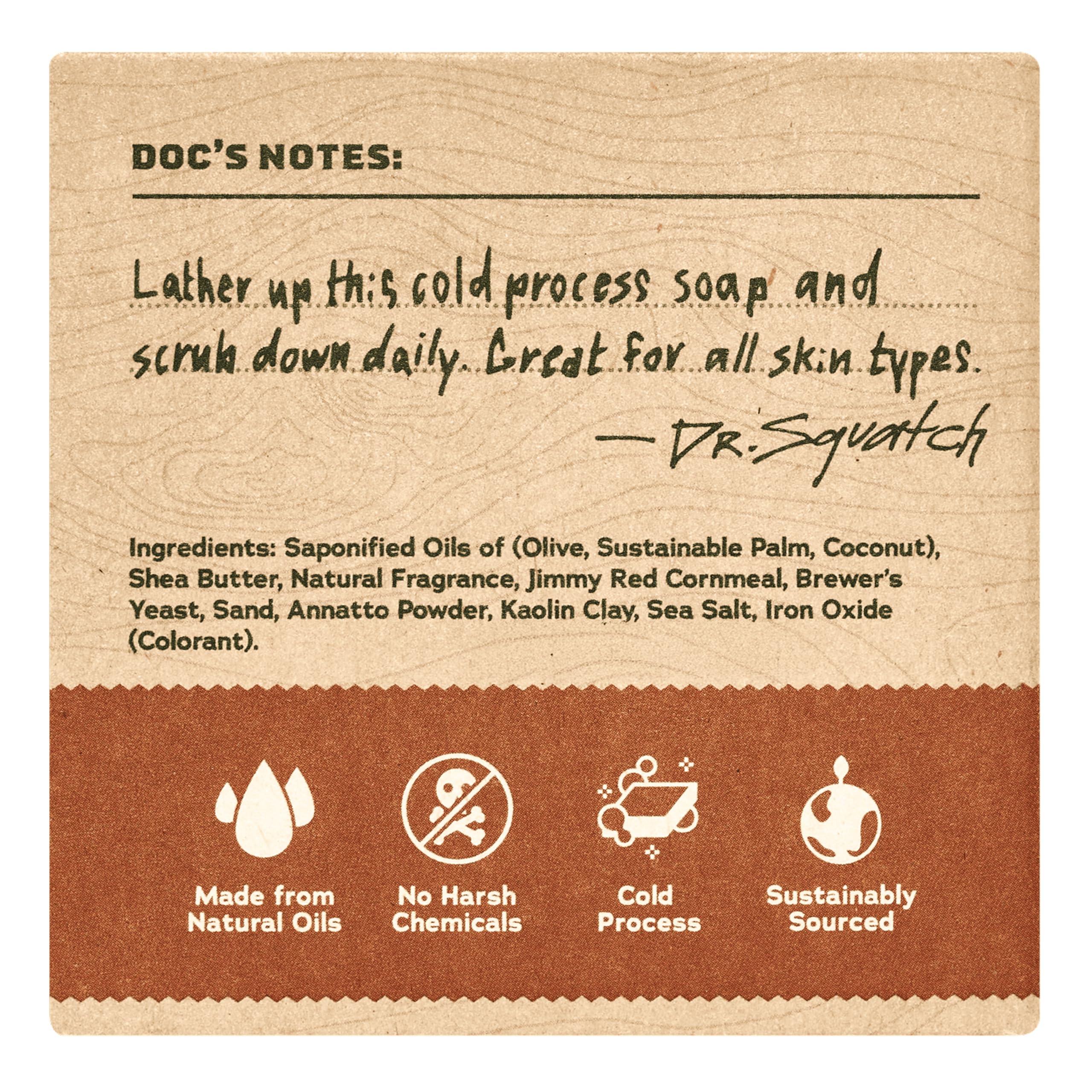Dr. Squatch bar soap close-up showing rich lather for cleansing