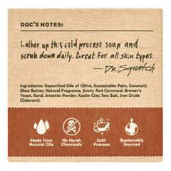 Dr. Squatch bar soap close-up showing rich lather for cleansing