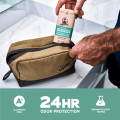 Dr. Squatch deodorant with charcoal and arrowroot for odor control.