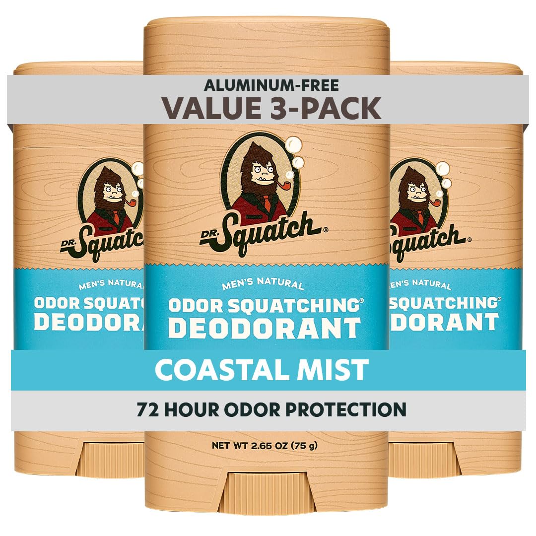 Dr. Squatch Coastal Mist 3-pack front view for all-day odor control.
