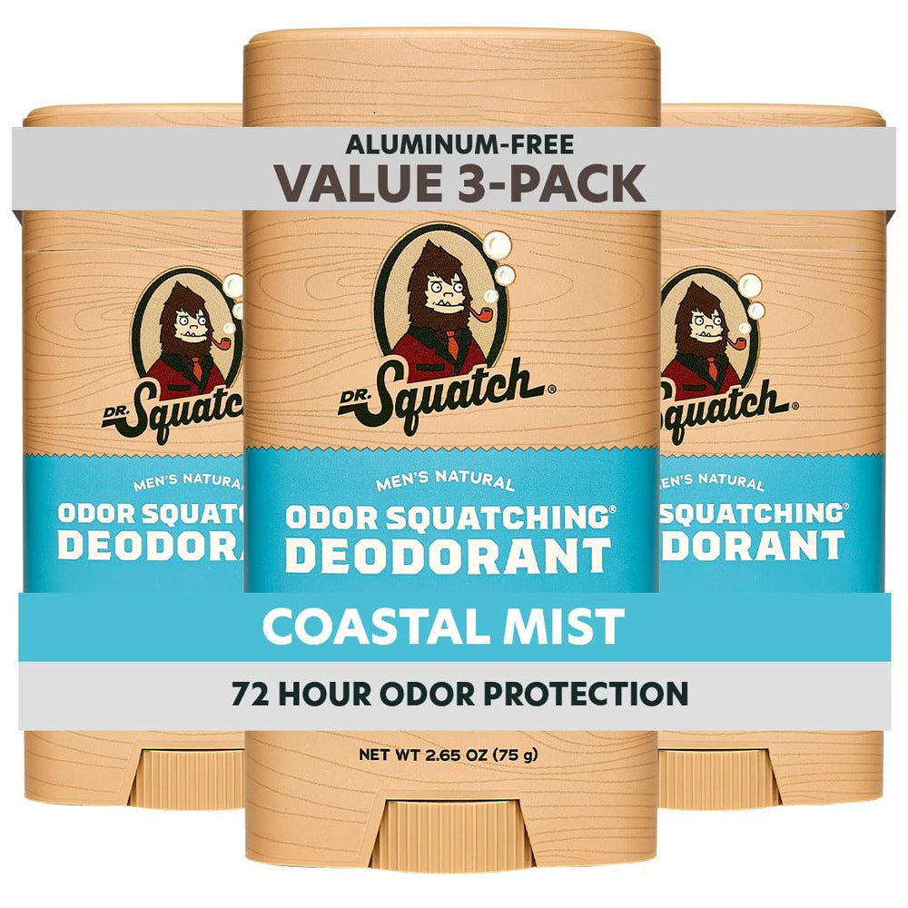 Dr. Squatch Coastal Mist 3-pack front view for all-day odor control.