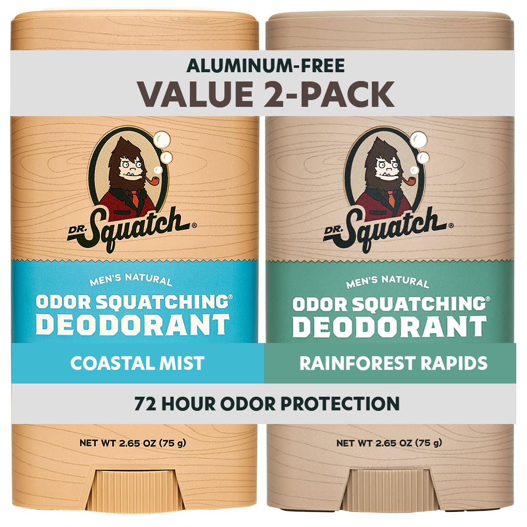 Dr. Squatch Coastal Mist deodorant stick delivers long-lasting freshness with natural scent.