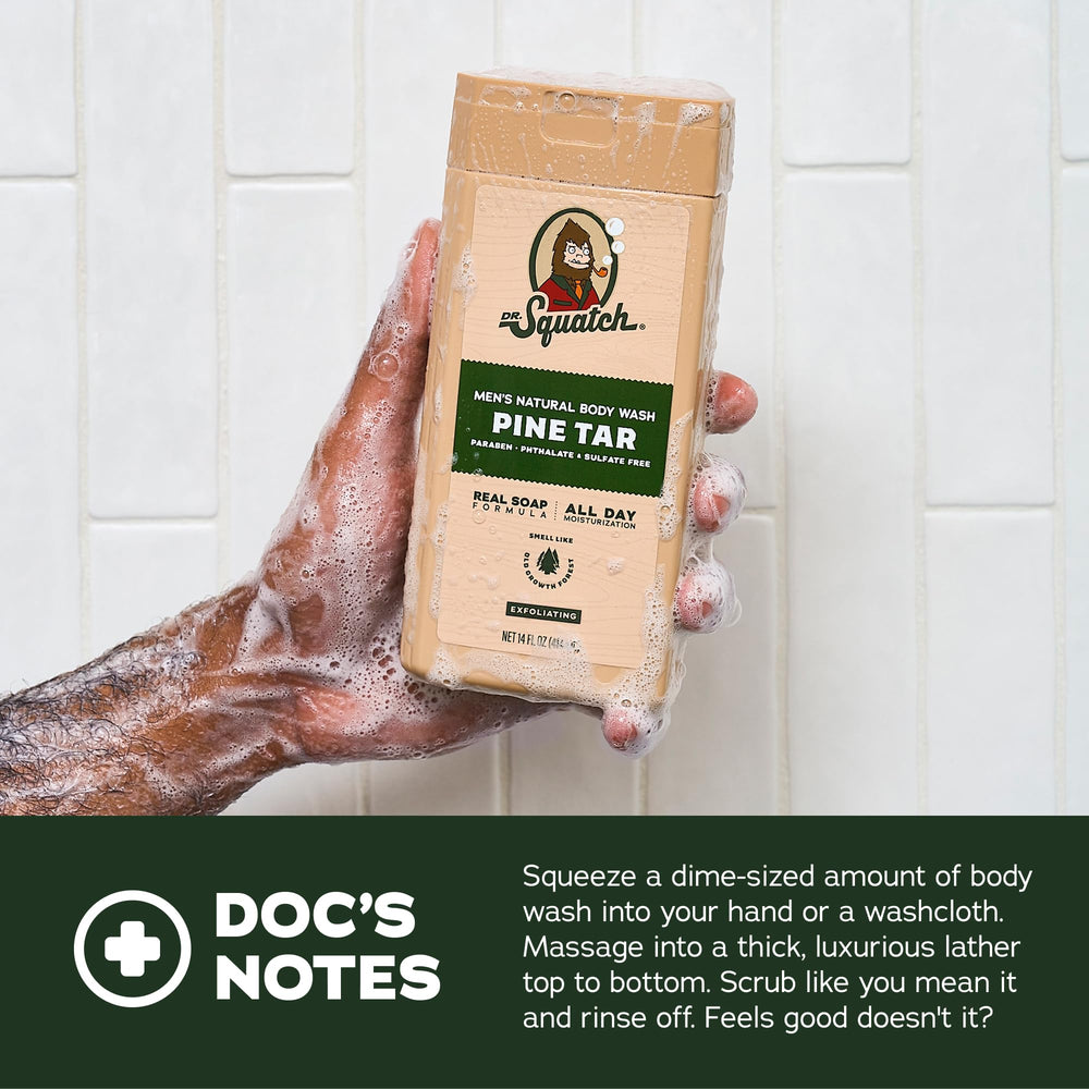 Coastal Mist lather from Dr. Squatch provides rich foam and scent.