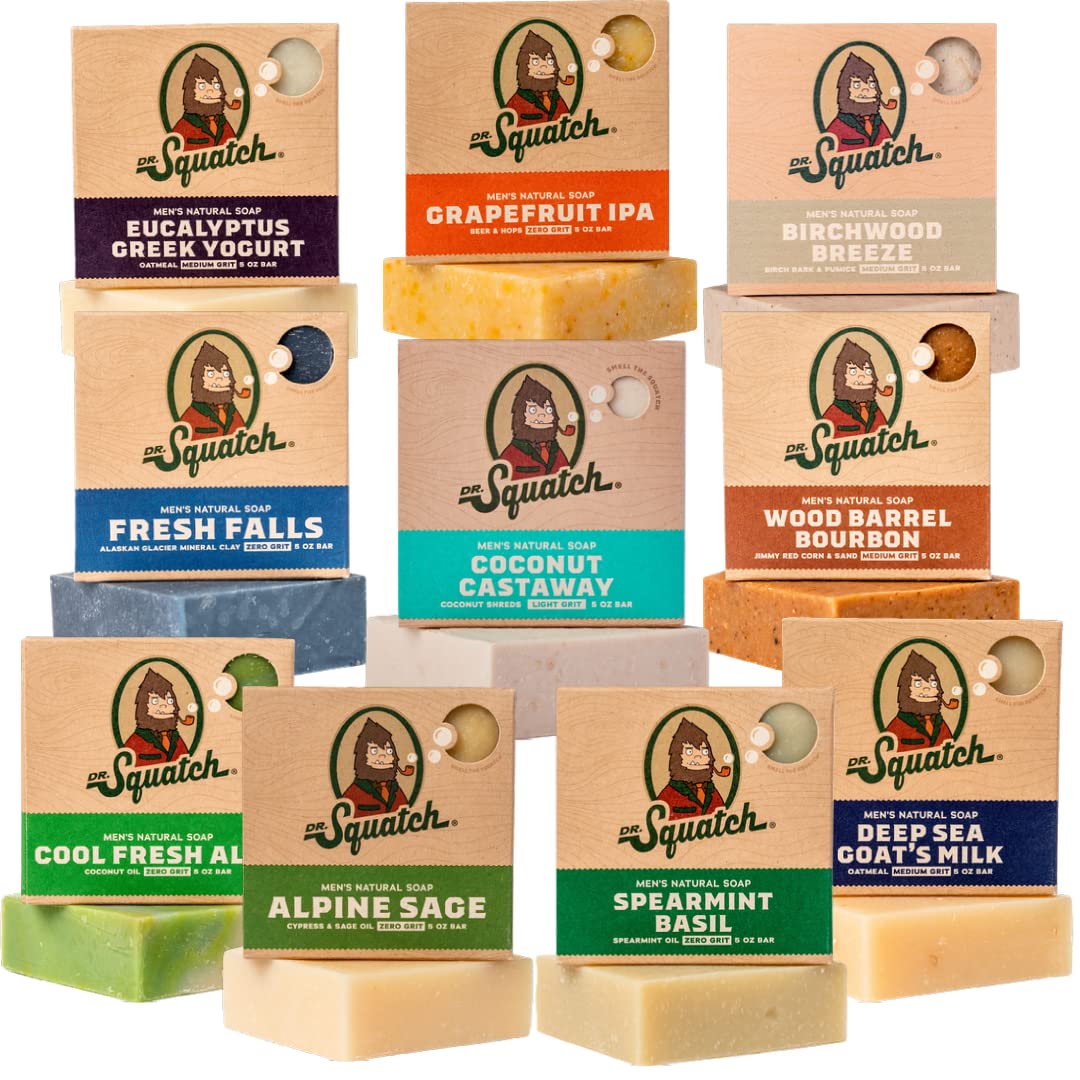 Dr. Squatch Coconut Castaway bar soap with tropical scent for a refreshing cleanse