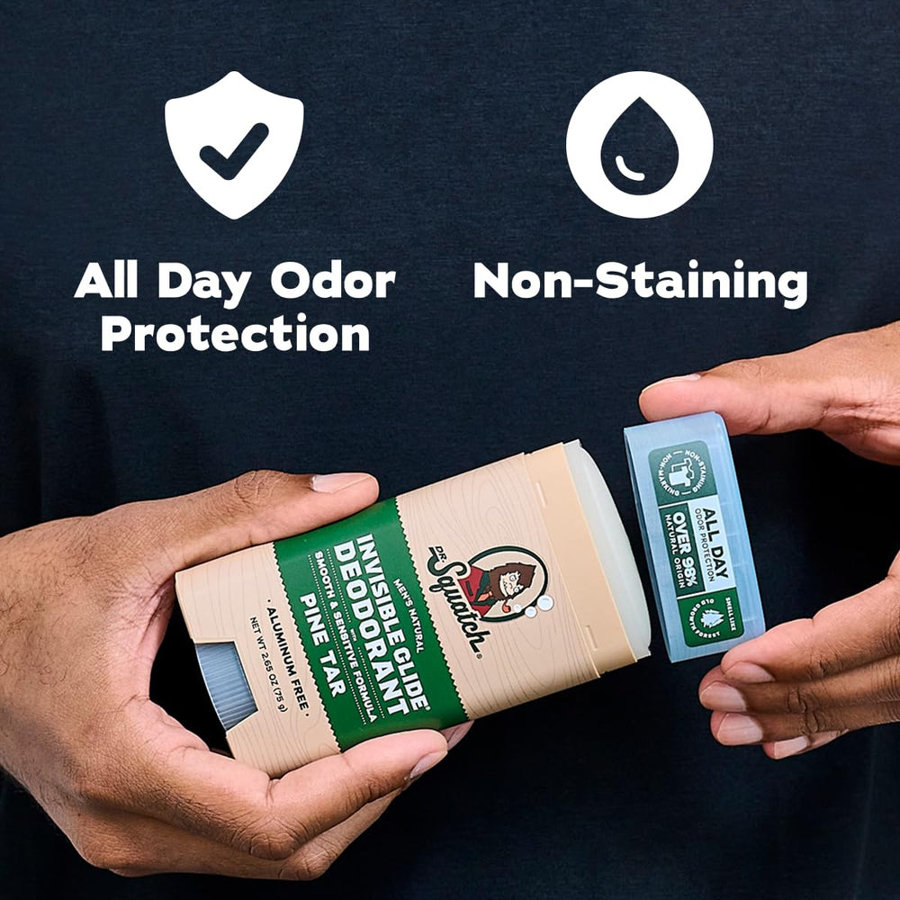 Dr. Squatch glide deodorant stick demonstrates smooth application