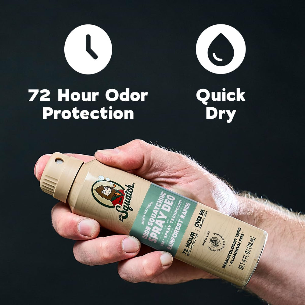 Dr. Squatch dermatologist-tested badge on deodorant packaging