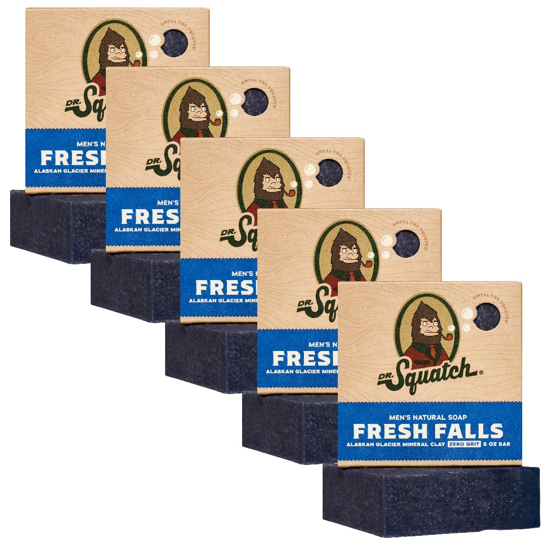 Dr. Squatch Fresh Falls packaging, gift-ready presentation for daily grooming.