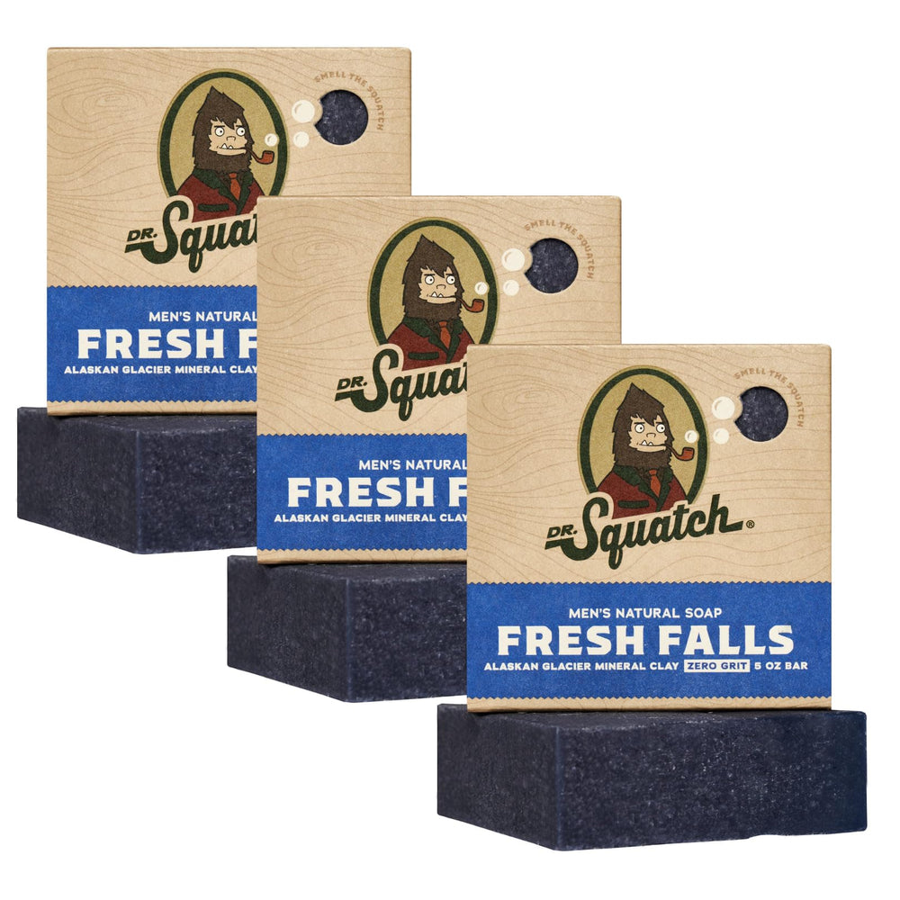 Dr. Squatch Fresh Falls bar soap for a refreshing cleanse in bar form