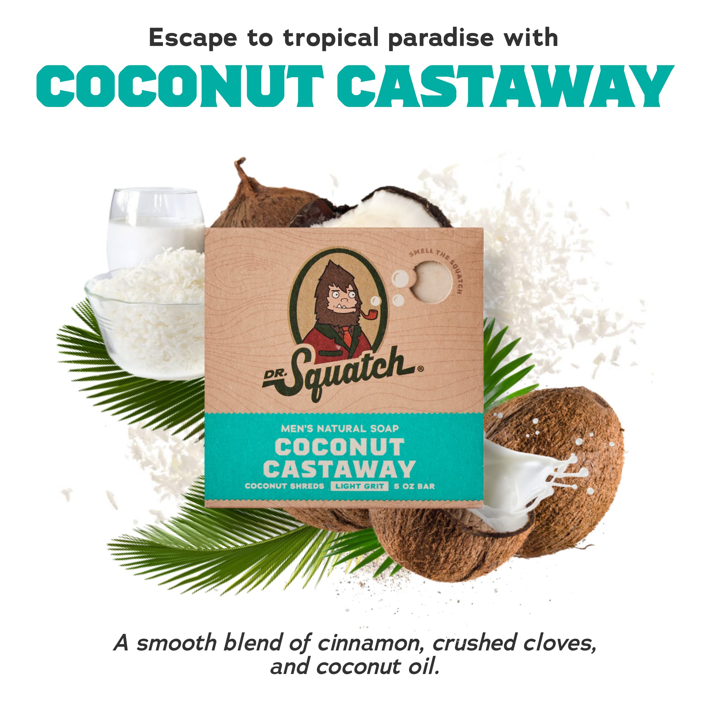 Dr. Squatch Fresh Falls bar soap offering crisp, invigorating aroma and rich lather