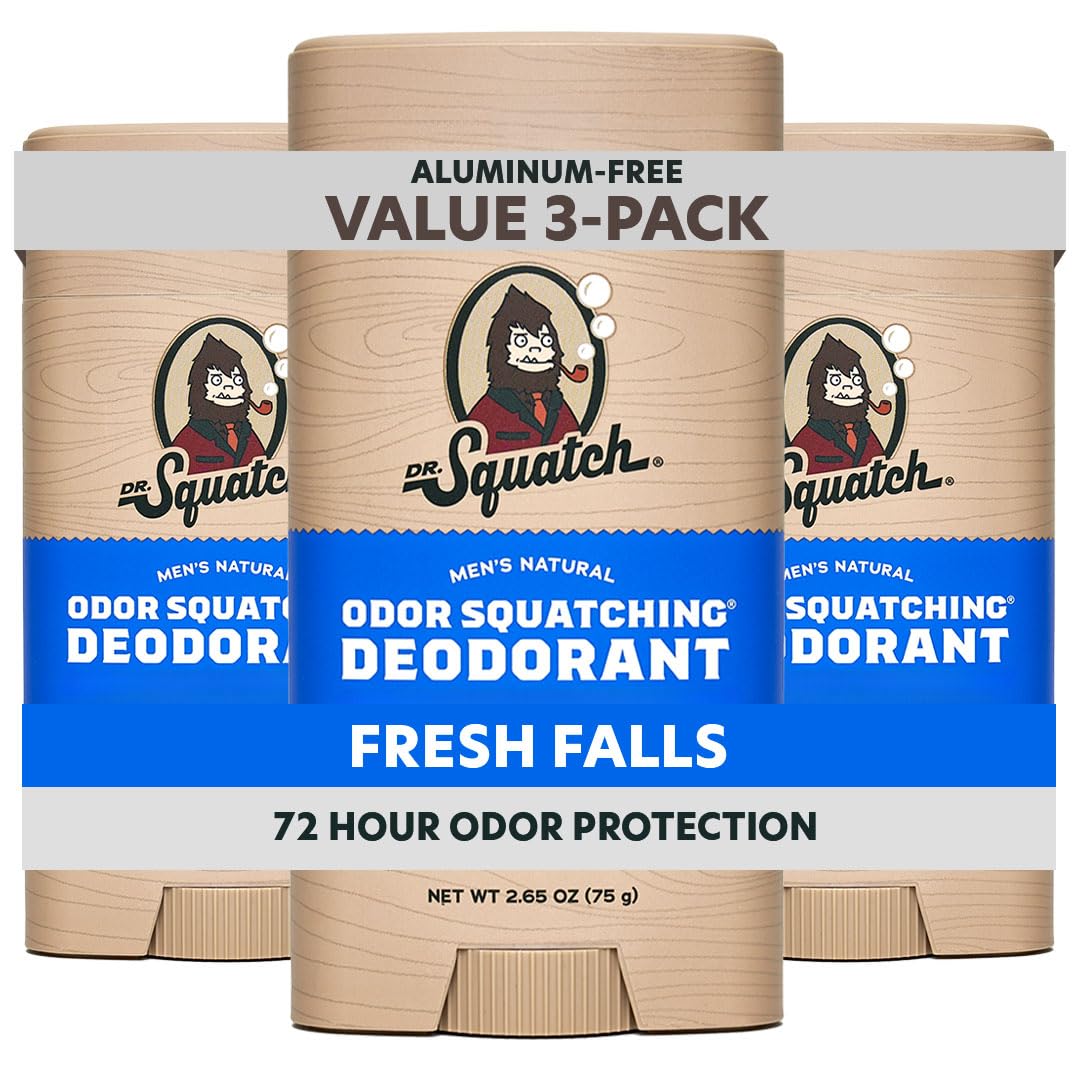 Dr. Squatch Fresh Falls deodorant stick front view with aluminum-free protection