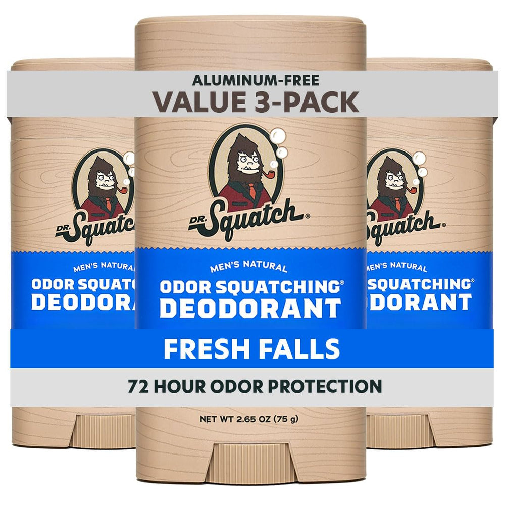 Dr. Squatch Fresh Falls deodorant stick front view with aluminum-free protection