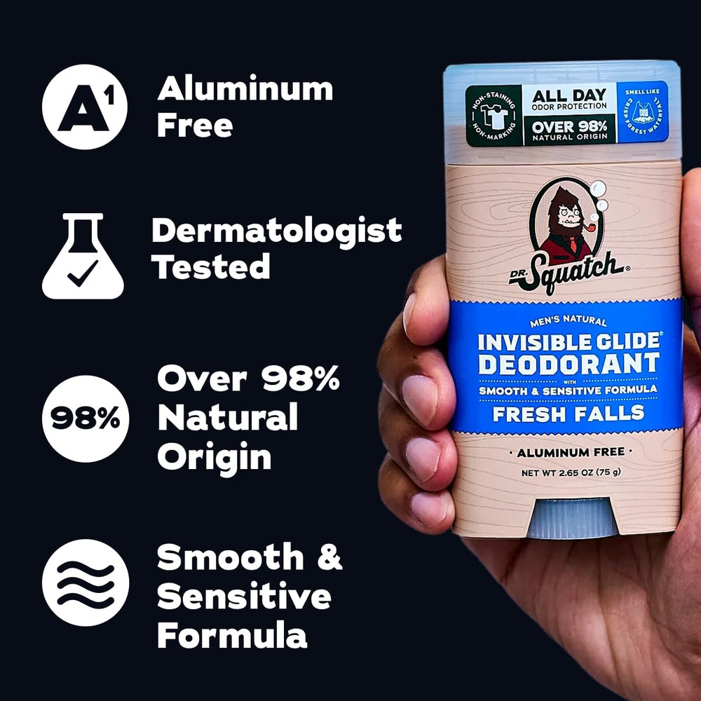 Dr. Squatch Invisible Glide packaging shown for on-the-go use