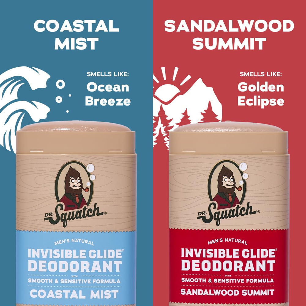 Dr. Squatch Invisible Glide application swipe closeup demonstrates smooth, stain-free use.
