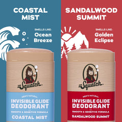 Dr. Squatch Invisible Glide application swipe closeup demonstrates smooth, stain-free use.