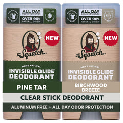 Dr. Squatch Invisible Glide Pine Tar Birchwood Breeze 2-pack for all-day freshness
