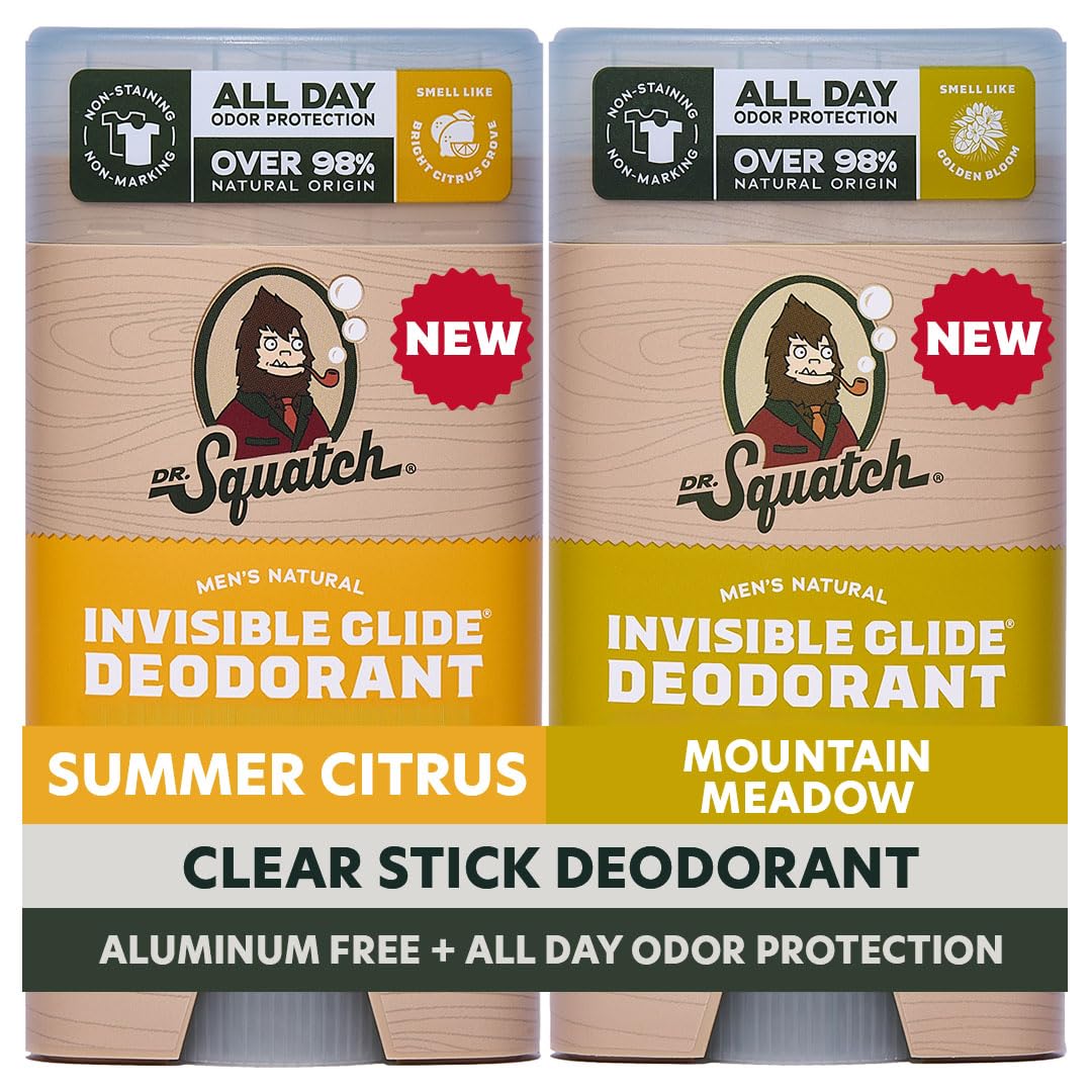 Dr. Squatch Invisible Glide front bottle with aluminum-free, all-day freshness.