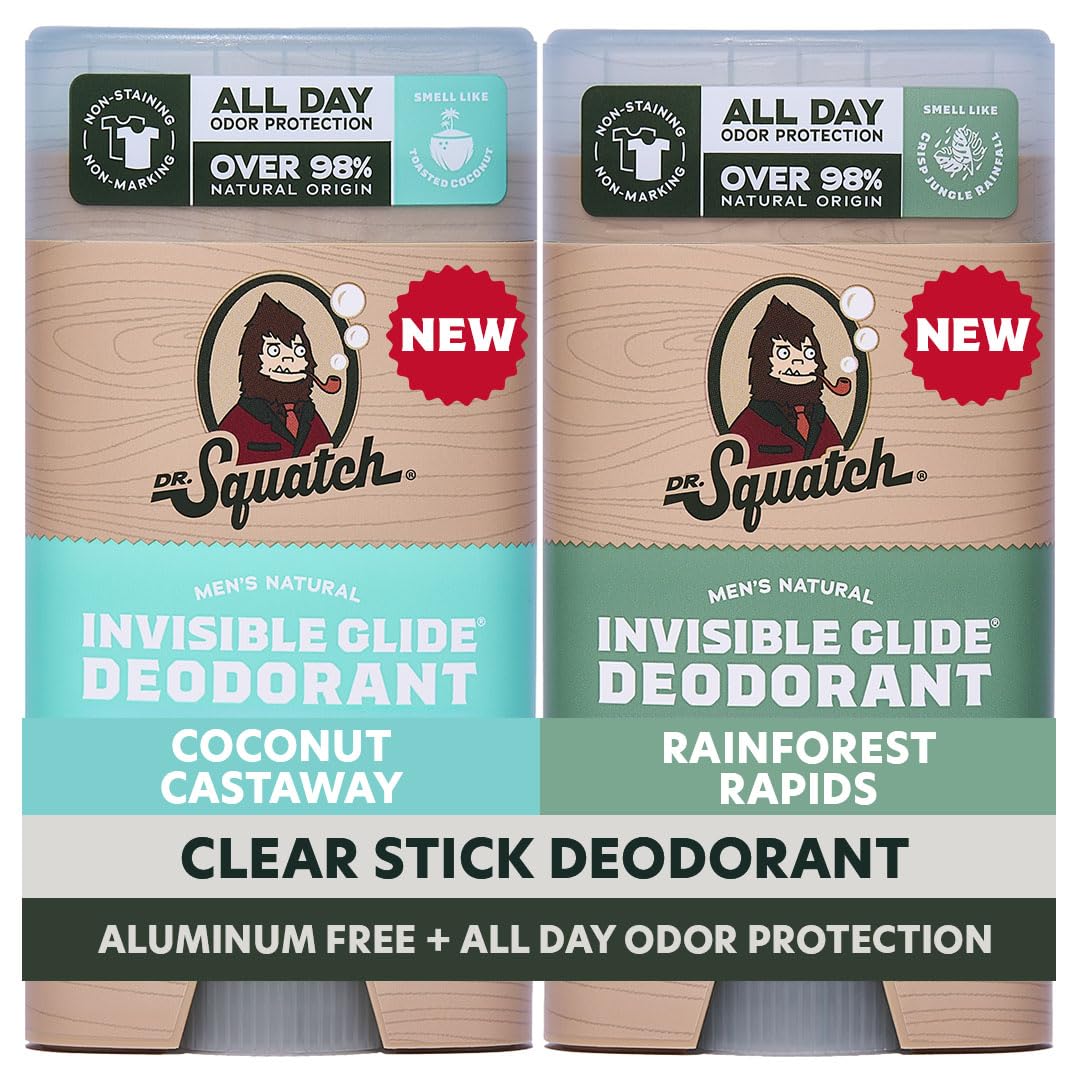 Dr. Squatch Invisible Glide front view shows aluminum-free deodorant for all-day freshness