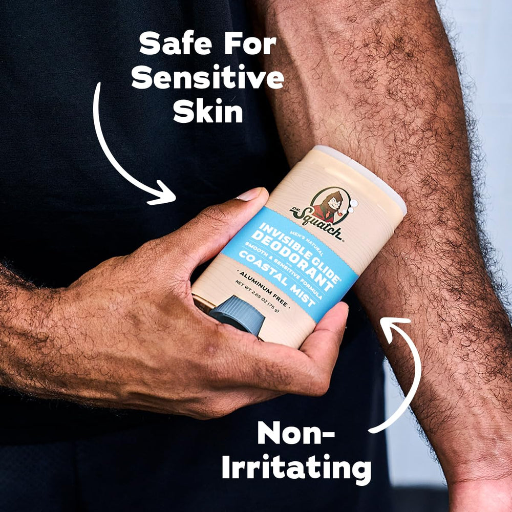 Dr. Squatch Invisible Glide natural-origin ingredients list highlights clean formula.
