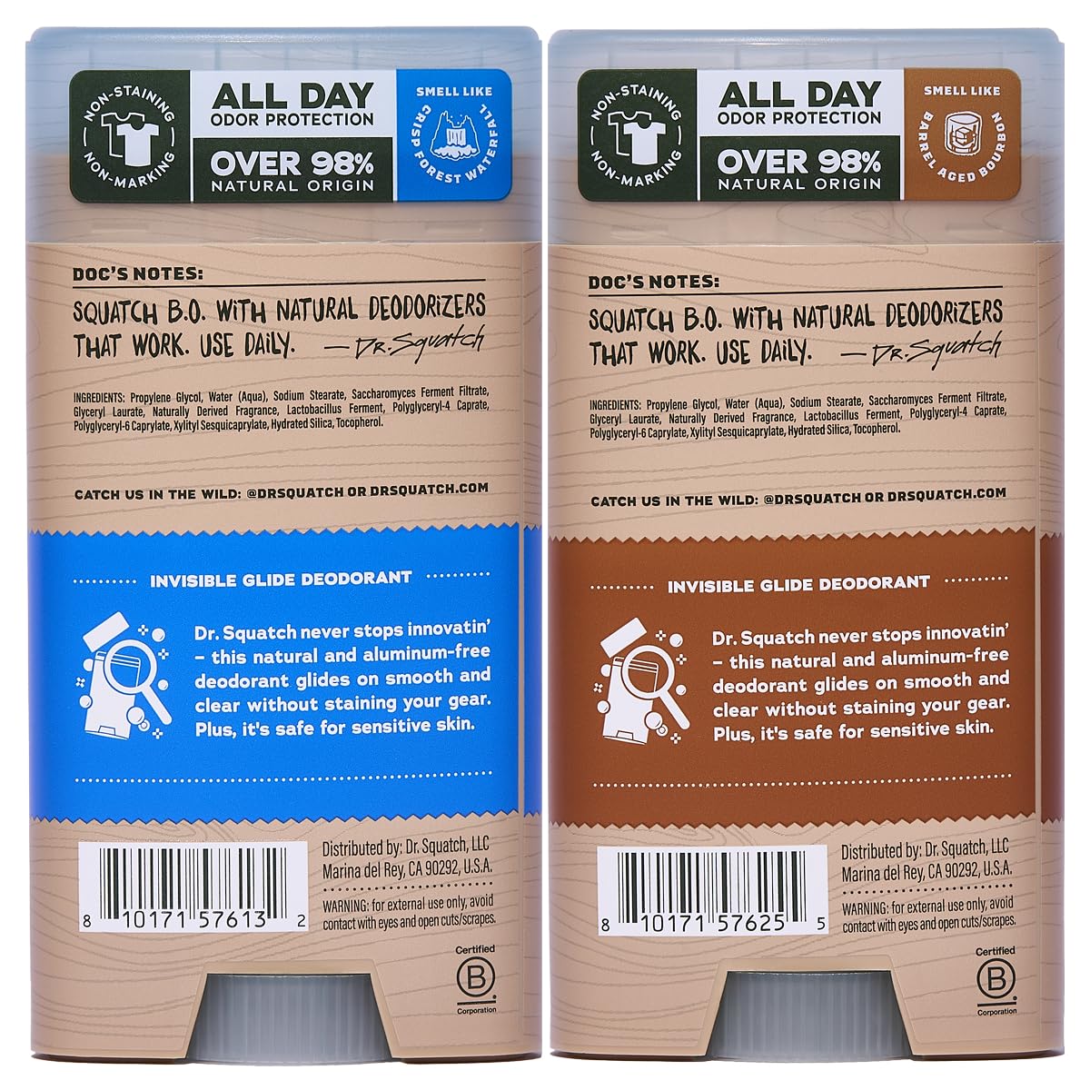 Dr. Squatch protection with stain-free design for shirts