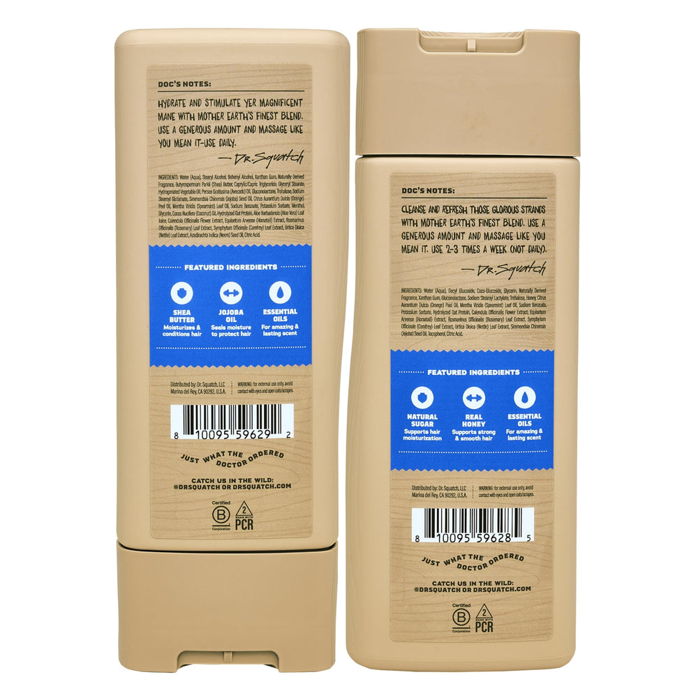 Dr. Squatch jojoba oil ingredient supports natural moisture and shine.