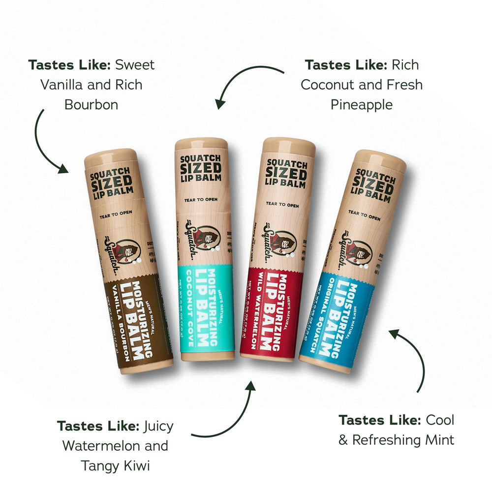 Dr. Squatch 4-pack lip balms ready for on-the-go lip care