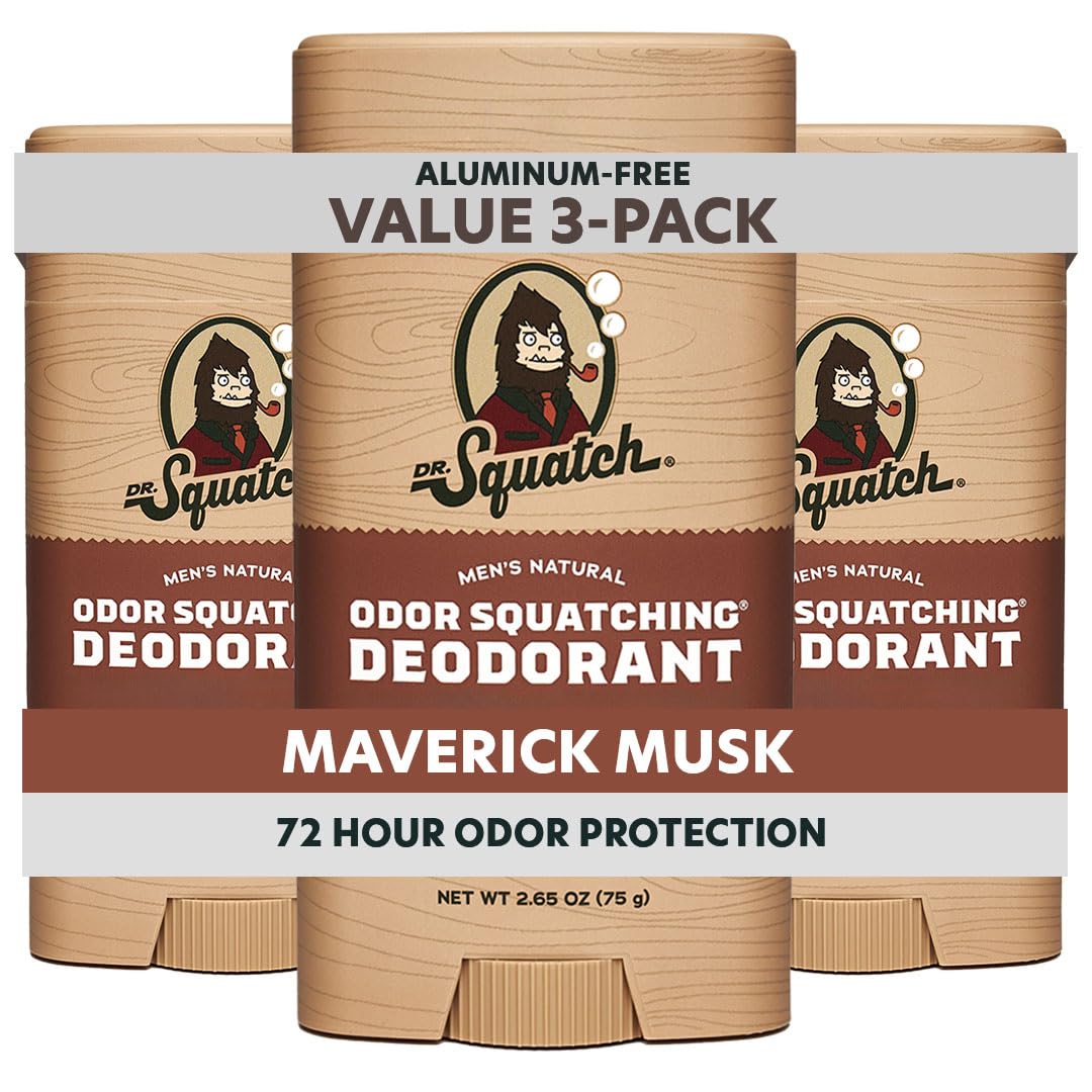 Dr. Squatch Maverick Musk 3-pack deodorant set for everyday confidence