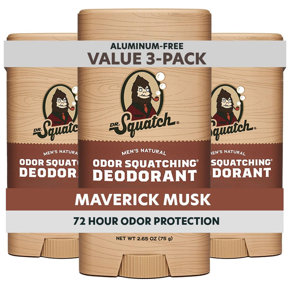 Dr. Squatch Maverick Musk 3-pack deodorant set for everyday confidence