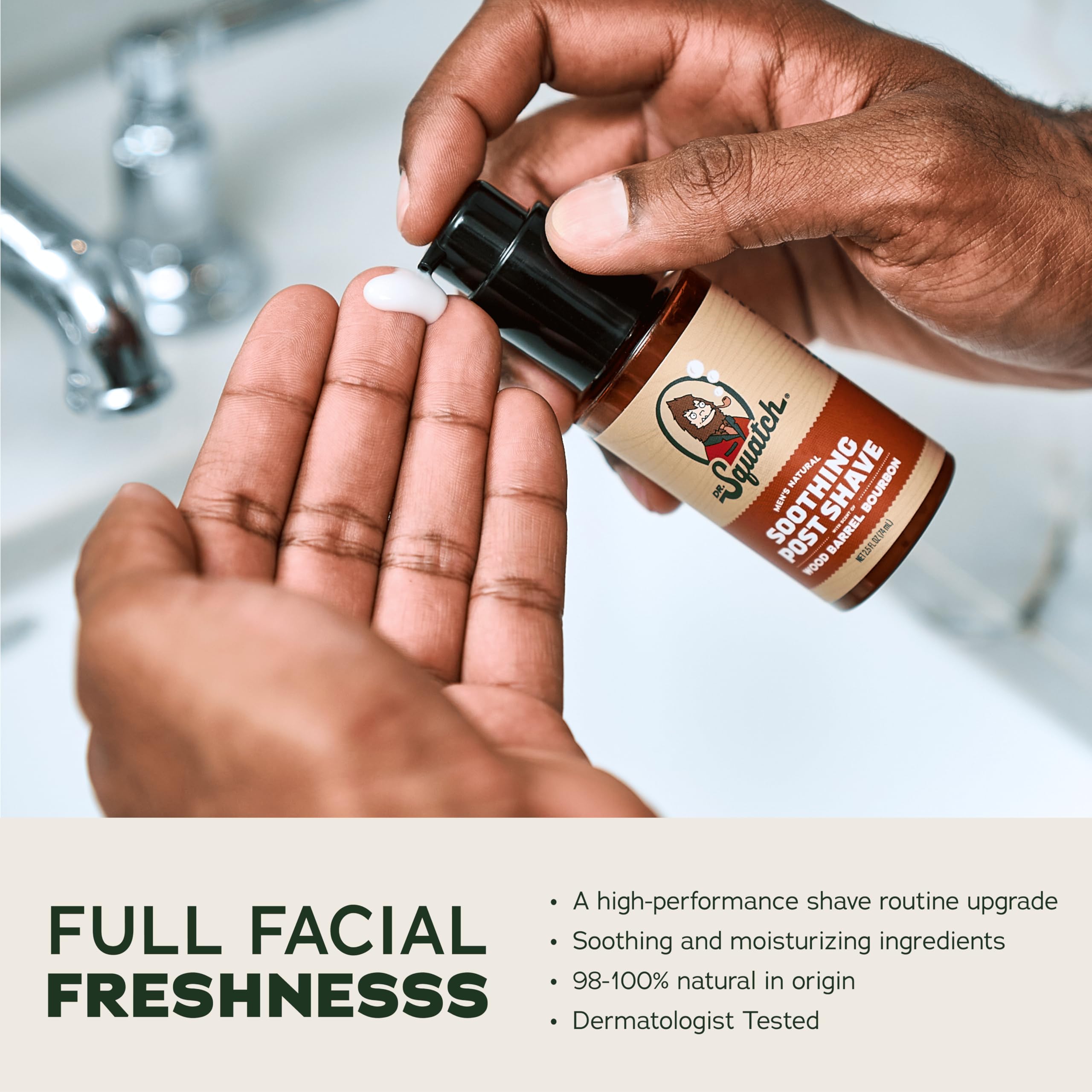 Dr. Squatch natural ingredients label highlighting clean formula