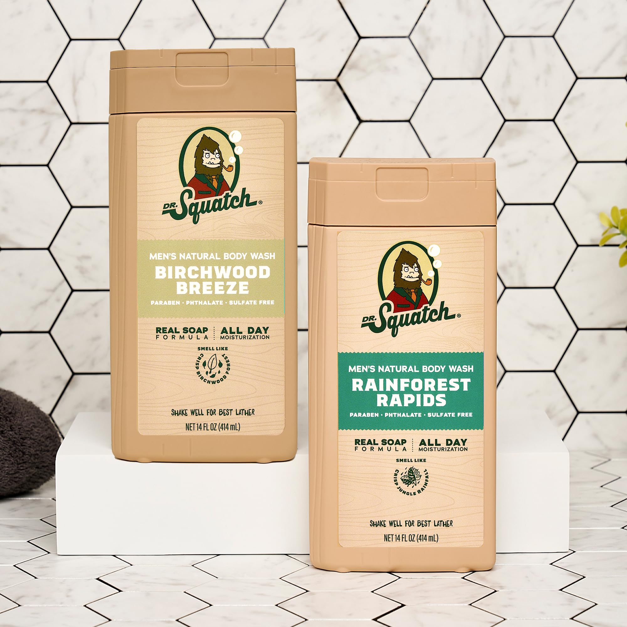 Natural ingredients scene for Dr. Squatch formula highlighting sulfate-free benefits.
