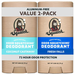 Dr. Squatch Coconut Castaway deodorant stick 2-pack for daily freshness