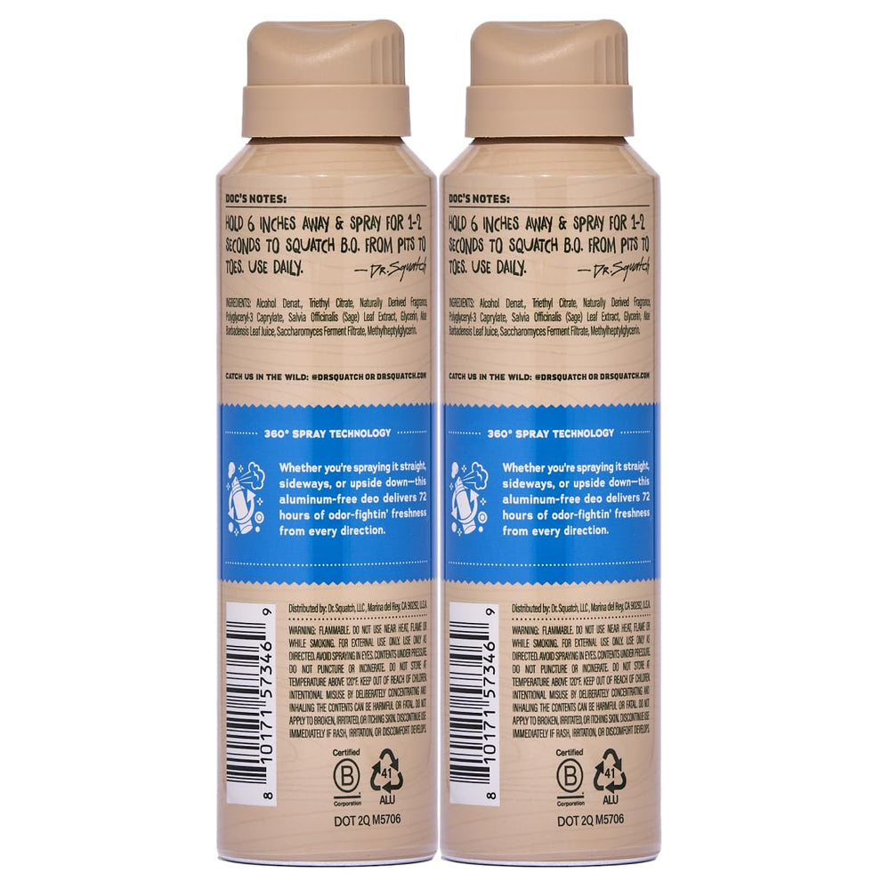 Dr. Squatch two-pack packaging emphasizing convenient daily use