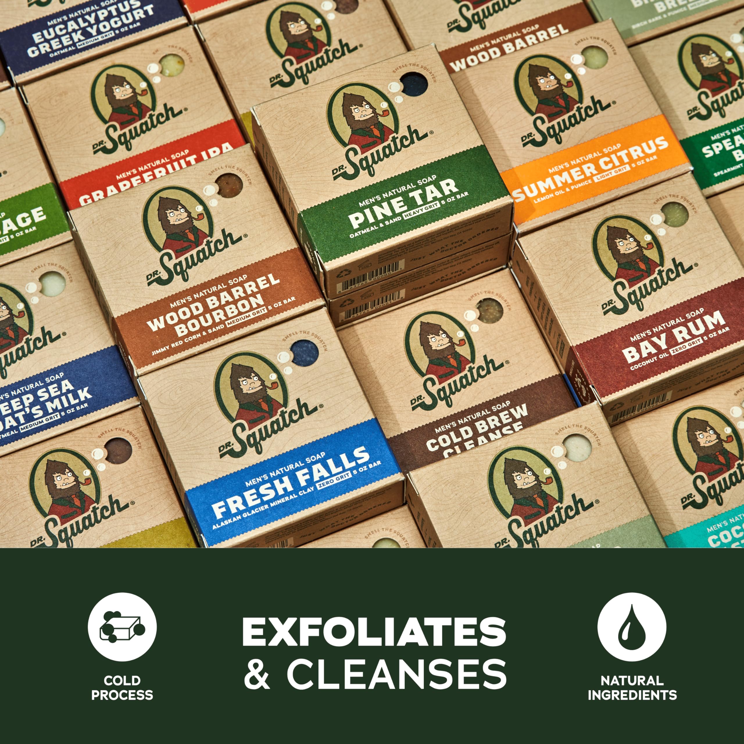 Dr. Squatch Rainforest Rapids bar soap delivering a bold, rejuvenating wash.