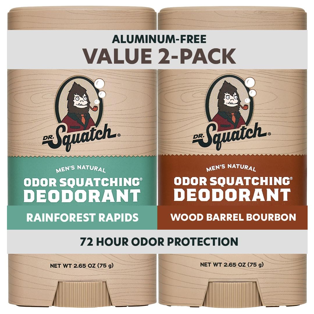 Dr. Squatch Rainforest Rapids deodorant stick with natural protection for all-day freshness.