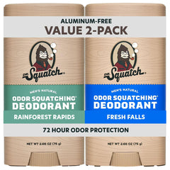 Dr. Squatch Rainforest Rapids deodorant stick with charcoal for odor protection.