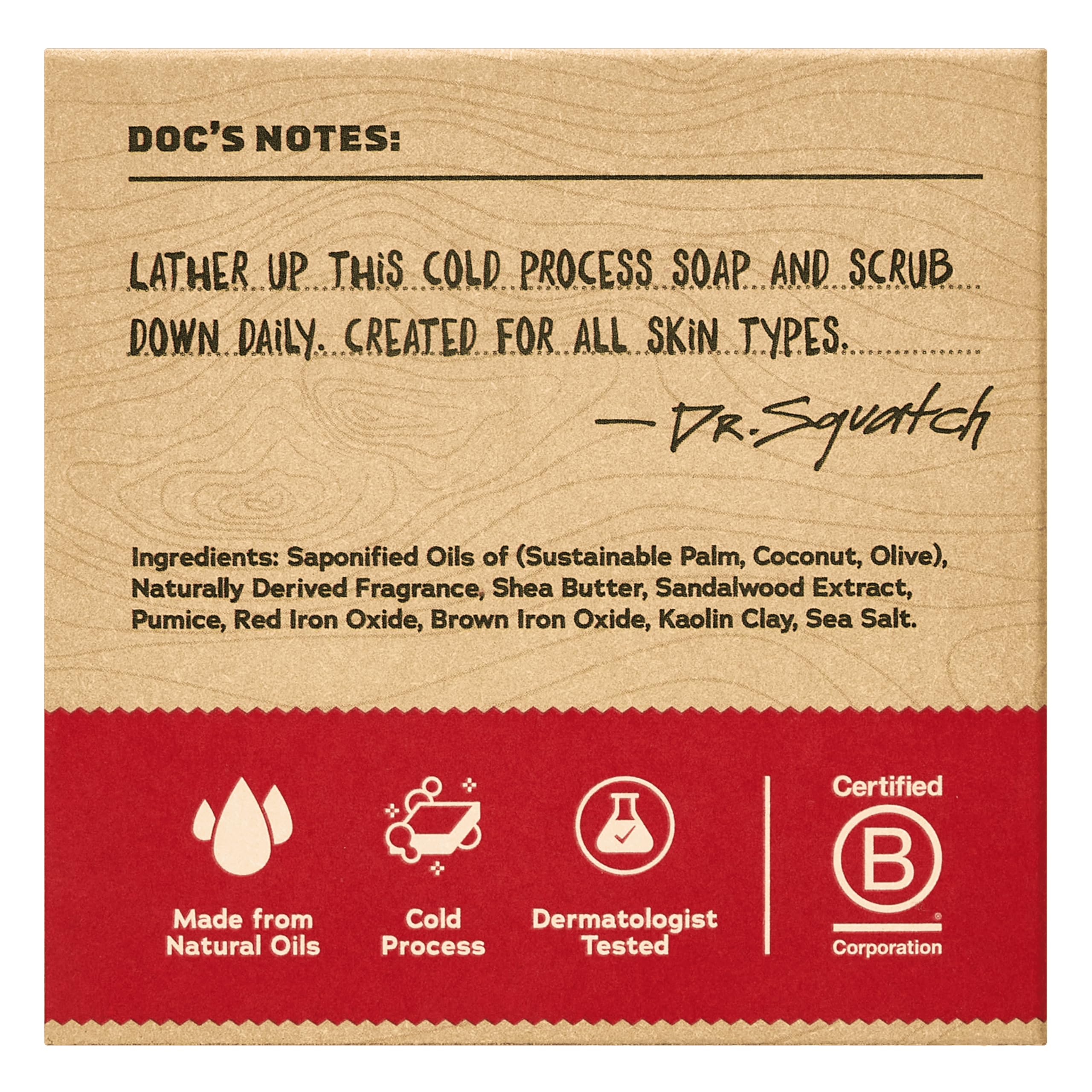 Dr. Squatch Sandalwood Summit bar 3-pack on display, ideal for gifting.