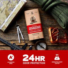 Dr. Squatch Sandalwood Summit 3-pack on countertop after shower.
