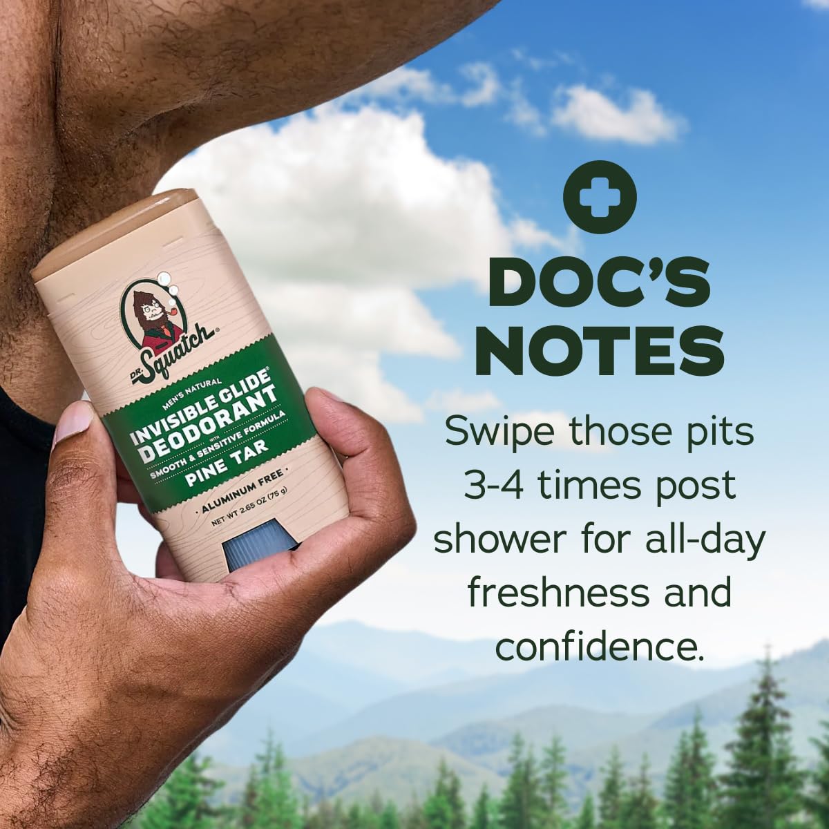 Sensitive skin friendly deodorant by Dr. Squatch