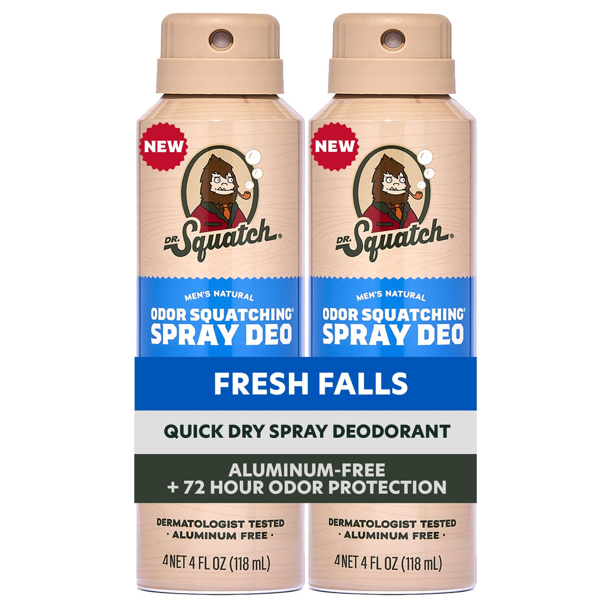 Dr. Squatch spray deodorant two-pack front view for all-day freshness