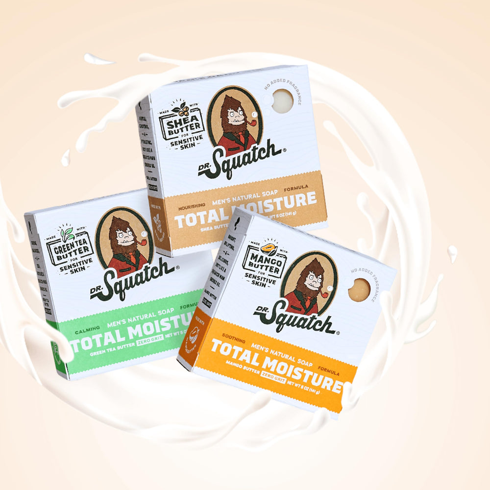 Dr. Squatch Total Moisture lather close-up showing creamy texture.