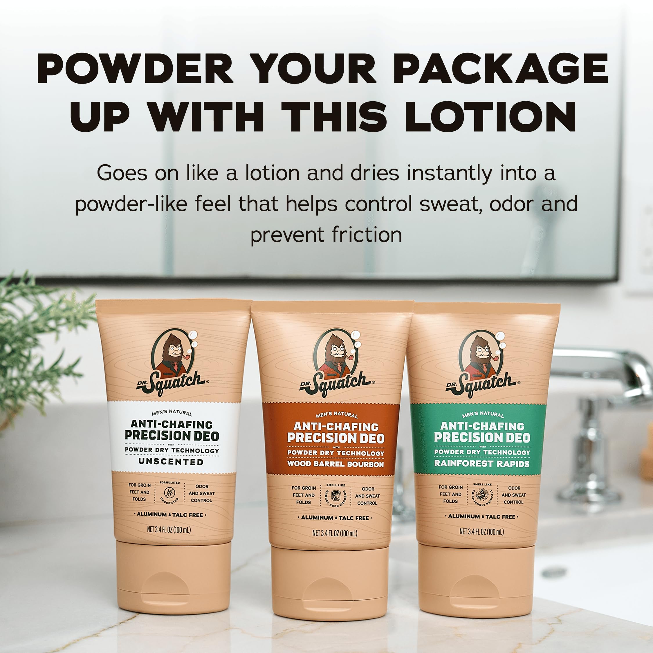 Dr. Squatch Rainforest Rapids quick-drying finish demonstrates mess-free application.