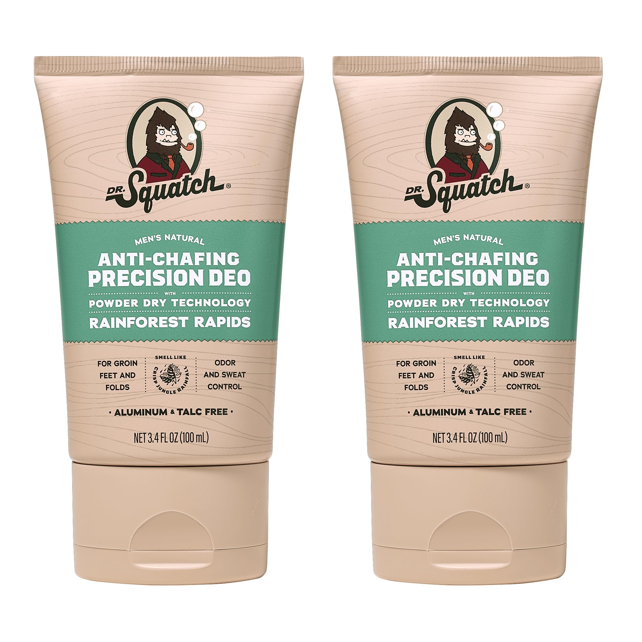 Dr. Squatch Whole Body Deodorant Rainforest Rapids bottle front for all-day freshness.