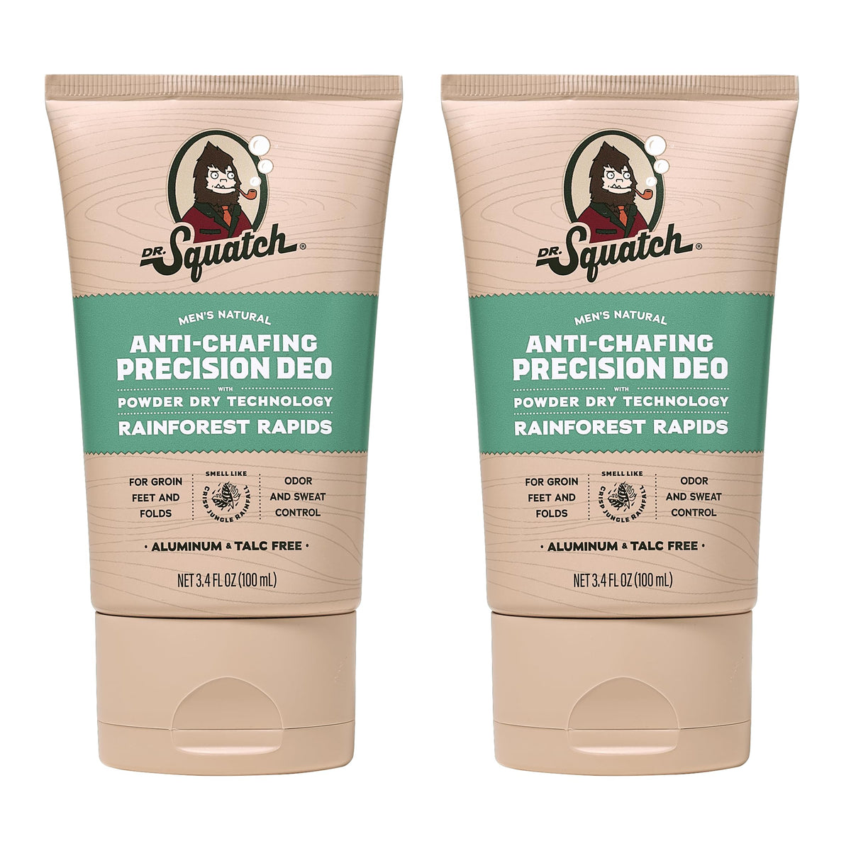 Dr. Squatch Whole Body Deodorant Rainforest Rapids bottle front for all-day freshness.