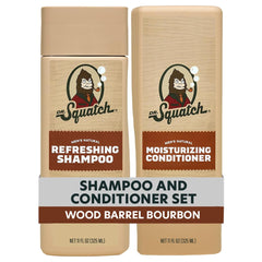 Dr Squatch Wood Barrel Bourbon shampoo bottle for natural cleansing and strong hair
